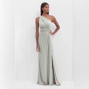 Watters One-Shoulder Sage Dress
